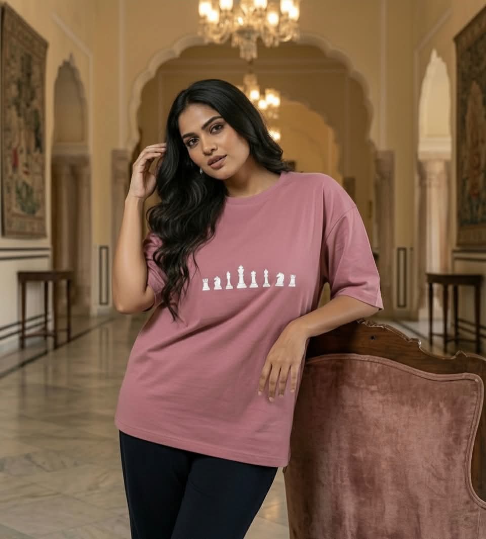 Unisex Oversized Chess Print T-Shirt